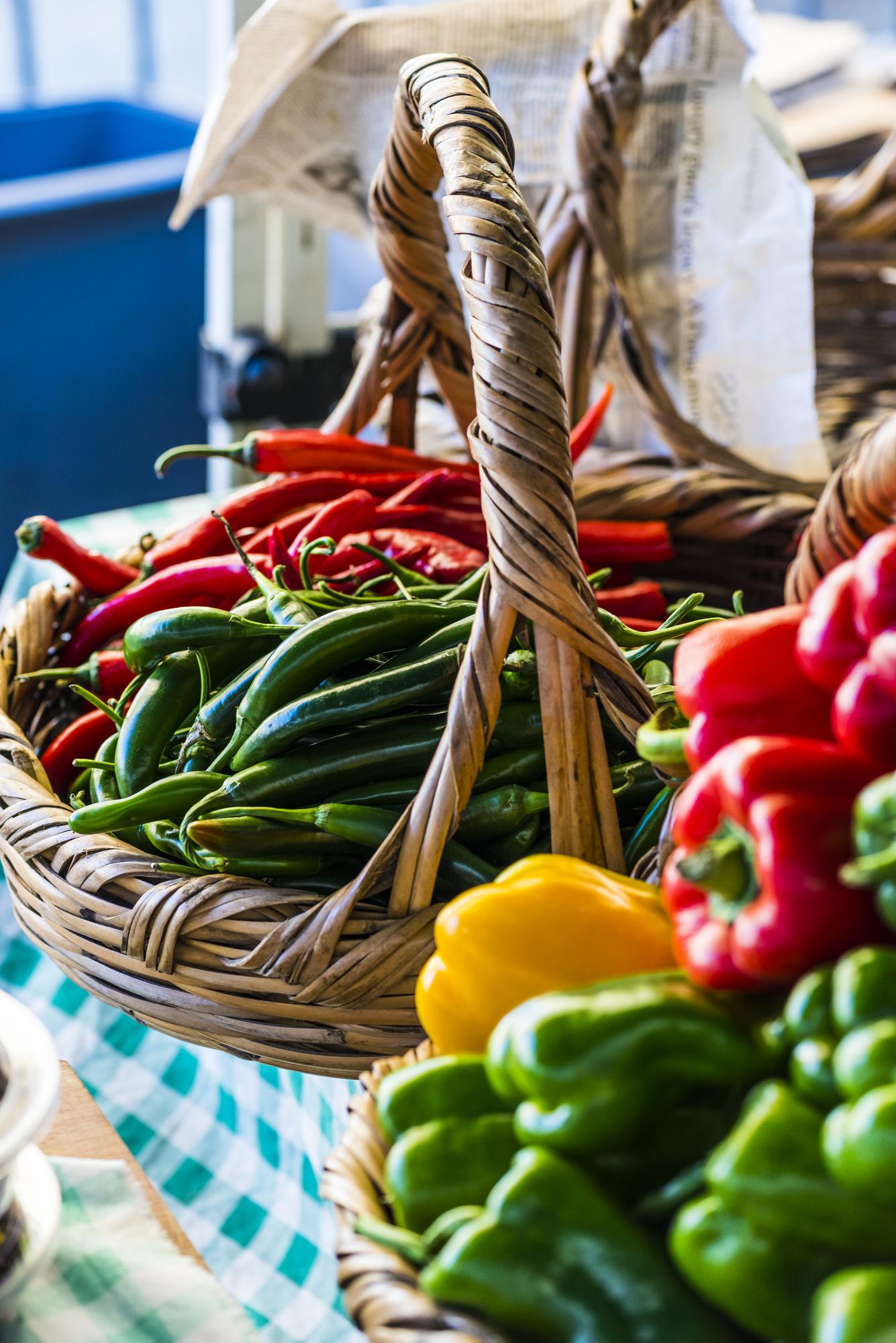 Local market stall with vegetables